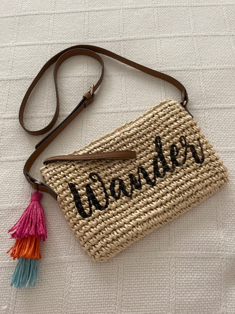 INC International Concepts Straw Crossbody Bag